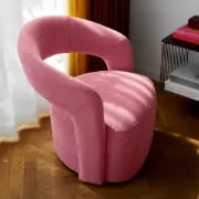 Picture of Patchie Patchwork Accent Chair – Soft Upholstery with Natural Wood Base