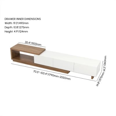 Marcel – Extendable TV Unit & Coffee Table Set made of Natural Wood