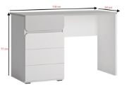 Aero Study Desk – Natural Wood Drawer & Side Cabinet