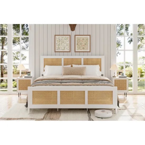Picture of Alba Modern Woven Natural Wood Bed