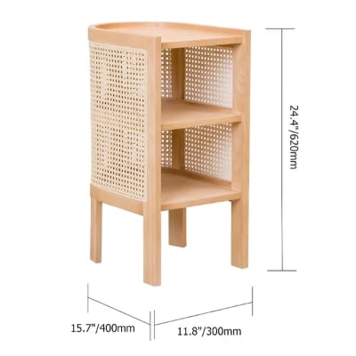 Picture of Klay Rattan Nightstand with natural wood