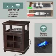 صورة طاولة جانبية خشب طبيعي -شيرلين