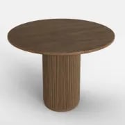 Picture of Merso Round Dining Table – Fluted Base & Natural Wood Top