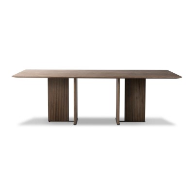 Novira Dining Table – Modern Fluted Design | Natural Wood