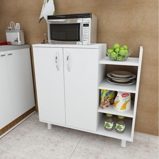 Picture of Nerlo Microwave Cabinet – Double Doors with Side Open Shelves
