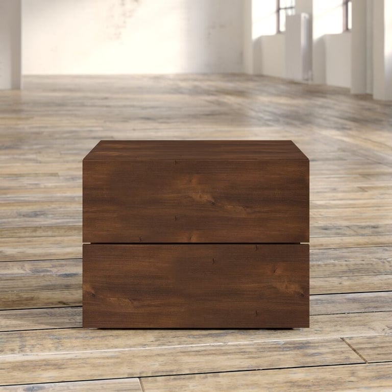 Tawnya 2 - Drawer Nightstand in Dark Brown Truffle Laminate