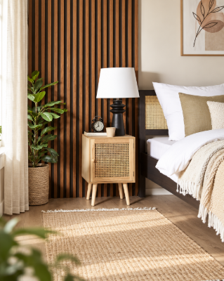 Pauline – Rattan Single-Door Bedside Table