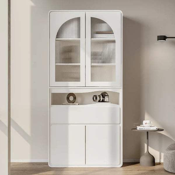 صورة خزانة كتب اورينتال مع ضلفتين و أرفف و درج - خشب طبيعى