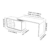 Picture of Laro – Modern Natural Wood Desk with File Cabinet & Drawers