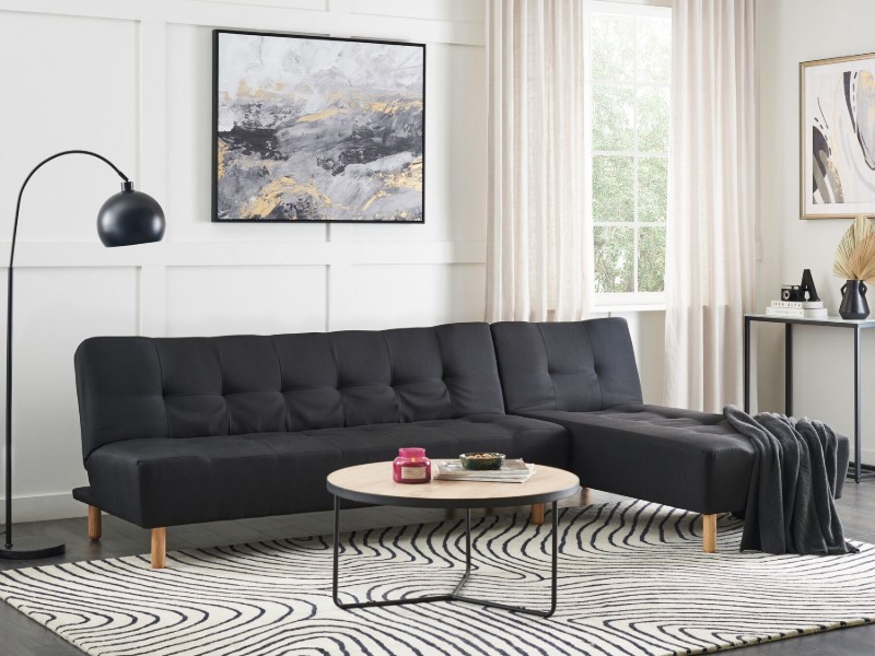 صورة كنبة ڤيلانو الركنية المتحولة – راحة وأناقة بلمسات الخشب الطبيعي