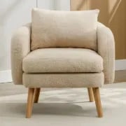 Picture of Velvera Velvet Armchair – Soft Comfort with Natural Wood Legs