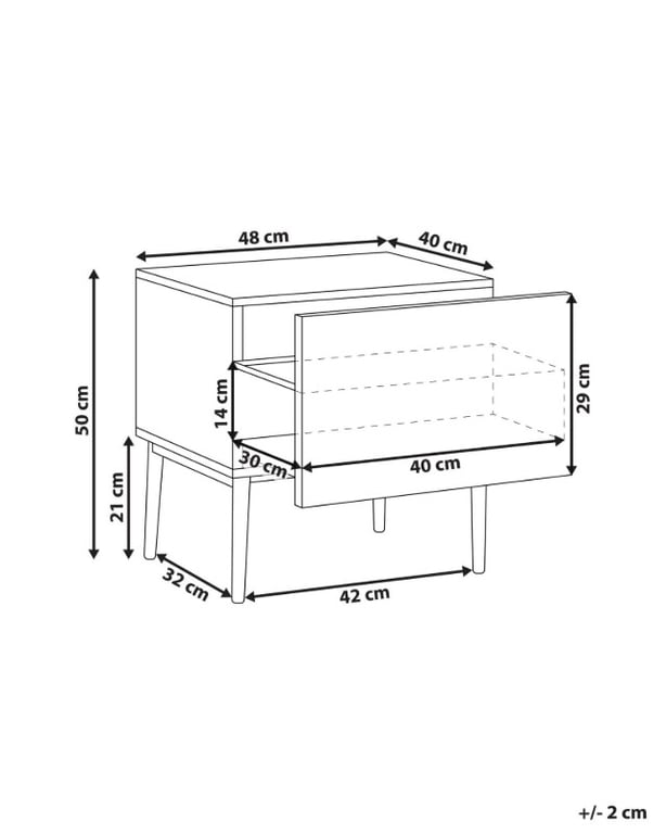 Picture of Orlane – Natural Wood Bedside Table with Modern Design