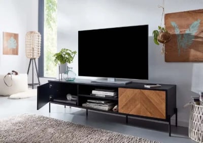 Picture of Tressa – Black Natural Wood TV unit