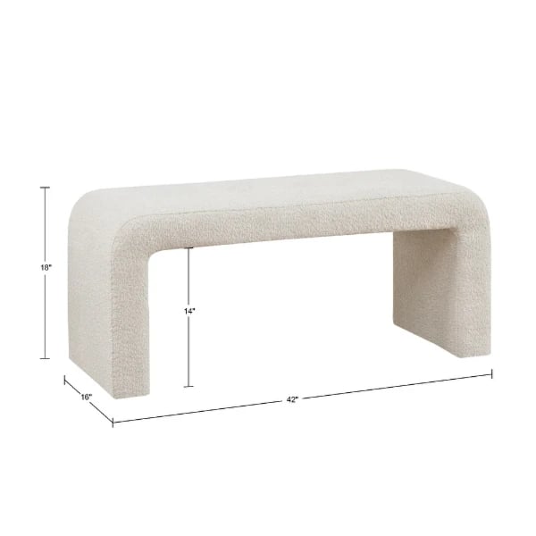 Sora Natural Wood Waterfall Bench – Sculpted Corners