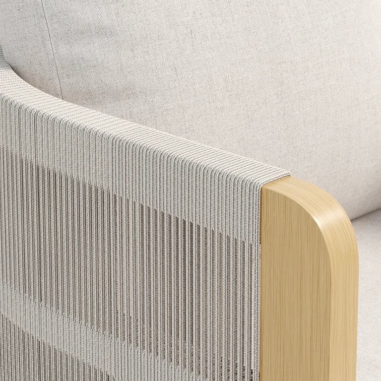 صورة طقم طعام خارجي خشب طبيعي ـ فرديان