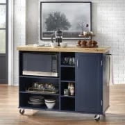 Moulden Small Kitchen Island with Wheels - Natural Wood