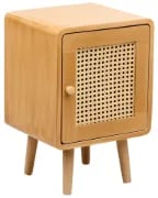 Picture of Renea Natural Wood Bedside Table – Single Door with Woven Front