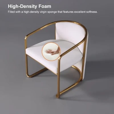 صورة لويـس كرسي عصري – أناقة الجلد الصناعي بقاعدة ذهبية