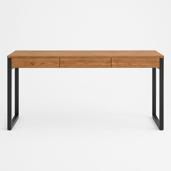 صورة راڤيون– مكتب ريفي من الخشب الطبيعي مع هيكل معدني وأدراج