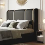 Picture of Aurelia Luxe Upholstered Bed – Black & Gold