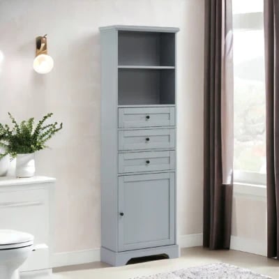 صورة خزانة حمام خشب طبيعي -آرميا