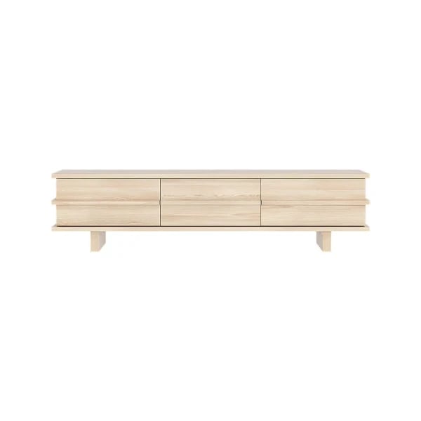 Rectangle Wood TV Stand in Nature Media Console with 3 Drawers