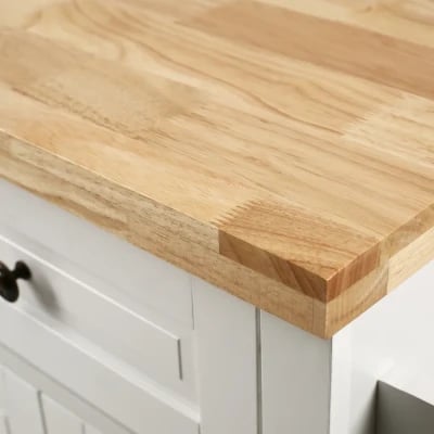 Ash Rolling Kitchen Island with Solid Wood Top