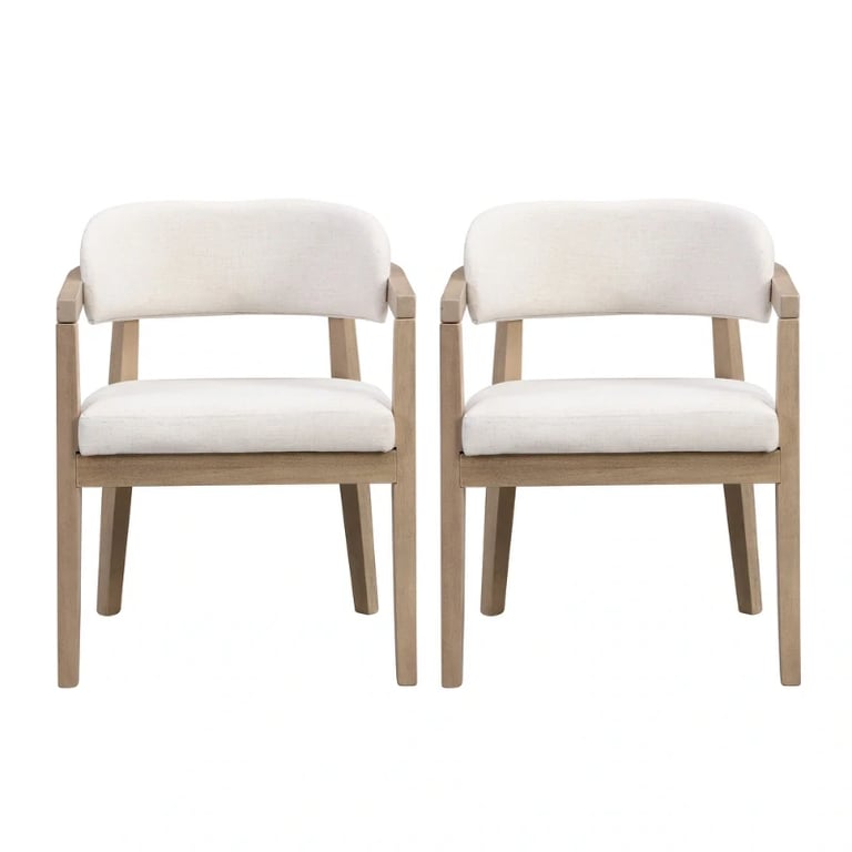 Elvara Dining Set – Natural Wood with Upholstered Chairs