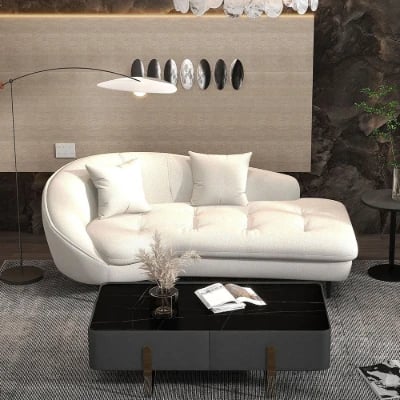Picture of Curved Modern Lounge Sofa - Natural Wood - Arlo