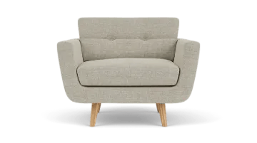 صورة كرسي ڤيرا من الخشب الطبيعي – أرجل زاويّة وتنجيد ناعم