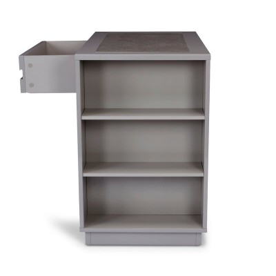 Rivie Kitchen Island Modern Storage Unit - Natural Wood