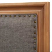 صورة نوريل سرير مبطن وخشب  طبيعي – بتفاصيل أطراف معدنية