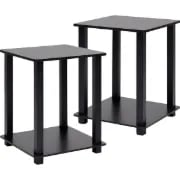 صورة كابي طاولة جانبية خشب طبيعي - قطعتين