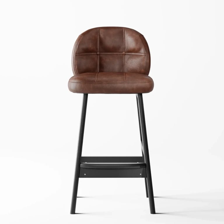 Picture of Rivano Bar Stool – Leather with Wooden Base