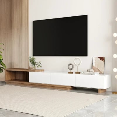 Marcel – Extendable TV Unit & Coffee Table Set made of Natural Wood