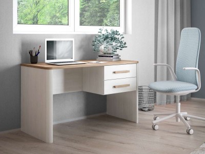 Picture of Élora Modern Desk with 2 Drawers – Natural Wood