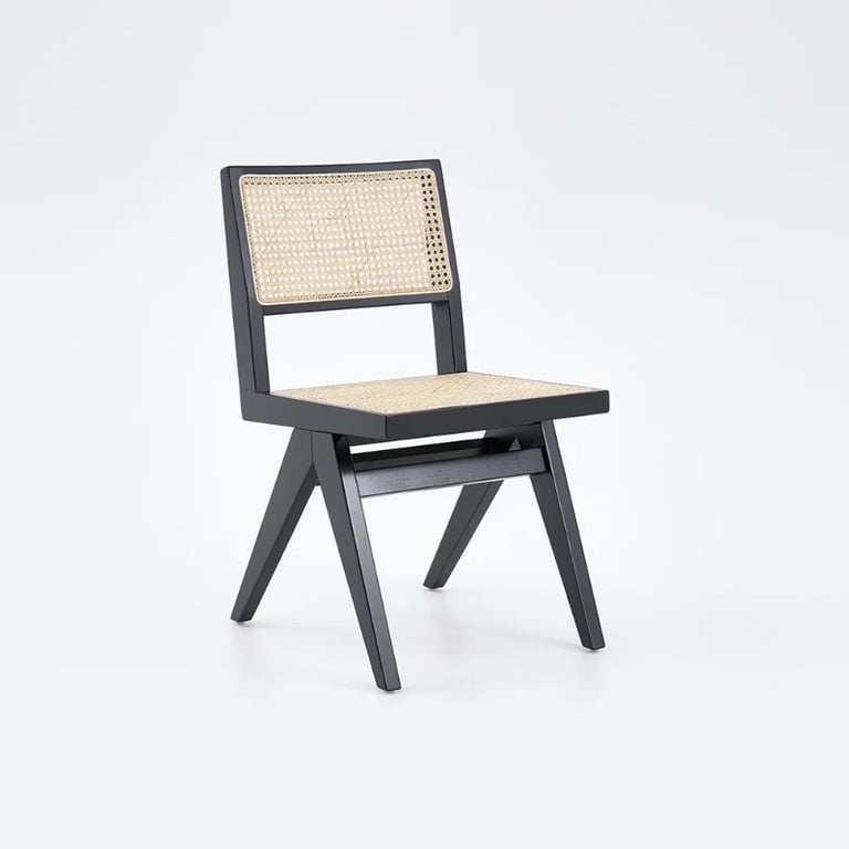 Picture of Rivo Black Wood & Cane Dining Chair