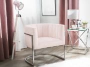 Picture of Arelia Modern Armchair – Natural Wood with Soft Fabric & Metal Legs