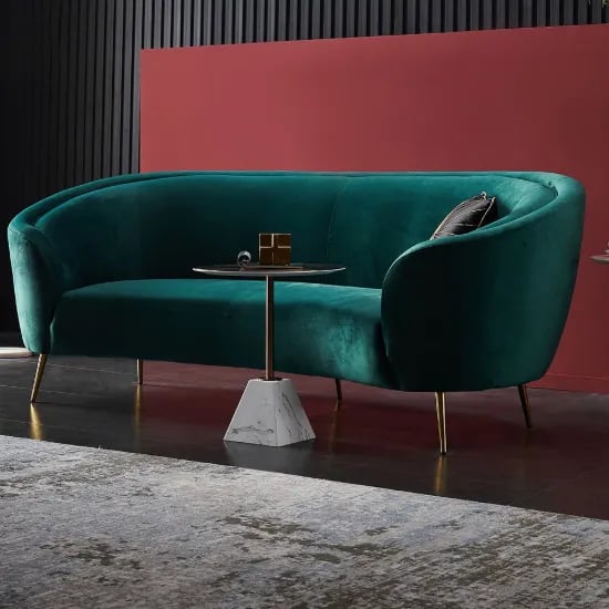 Picture of Velly Modern Deep Green Velvet Sofa