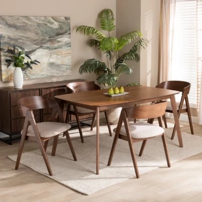 Norex Dining Set – Minimal Natural Wood Design