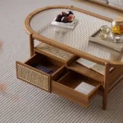 Picture of Hokkie Coffee table Natural wood with Rattan
