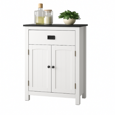 صورة خزانة حمام خشب طبيعي -ميلك