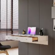 Picture of Krasmo – Natural Wood Wall-Mounted Desk with Storage