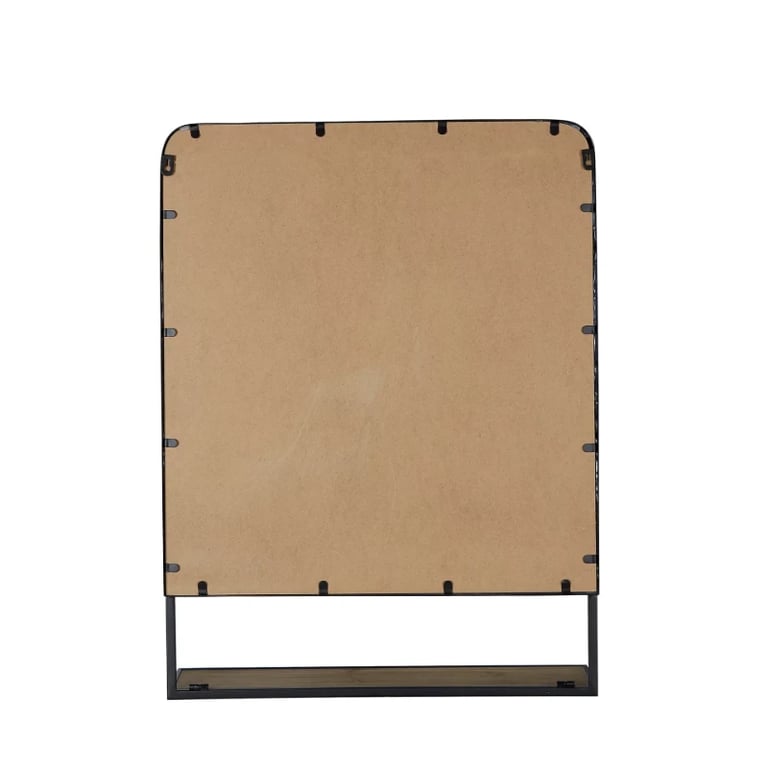 Better Homes & Gardens Industrial Metal Vanity Wall Mirror with Foldable Wood