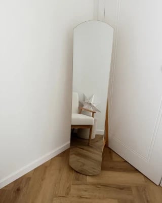 Picture of Reflet Floor Mirror - With Natural Wood Stand.