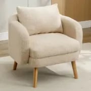Picture of Velvera Velvet Armchair – Soft Comfort with Natural Wood Legs