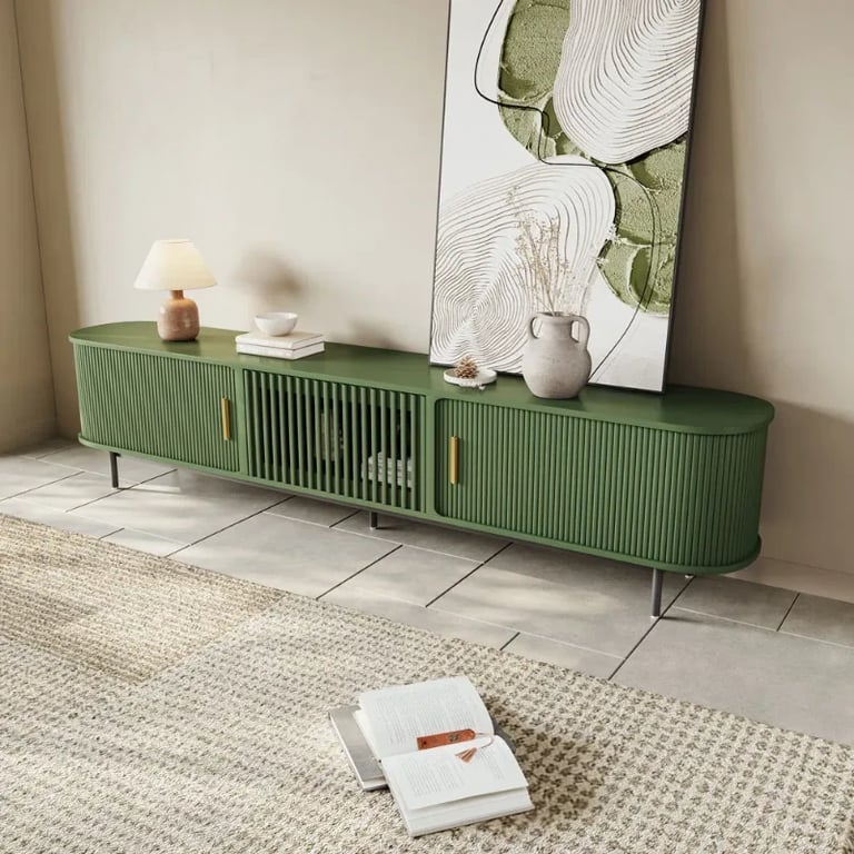 Valeno – Practical TV Unit – Natural Wood with Metal Legs