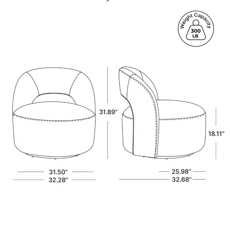 Picture of Élite Curve Accent Chair-Natural Wood.