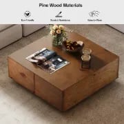 Picture of Bella Natural Wood Coffee Table - 4 drawers