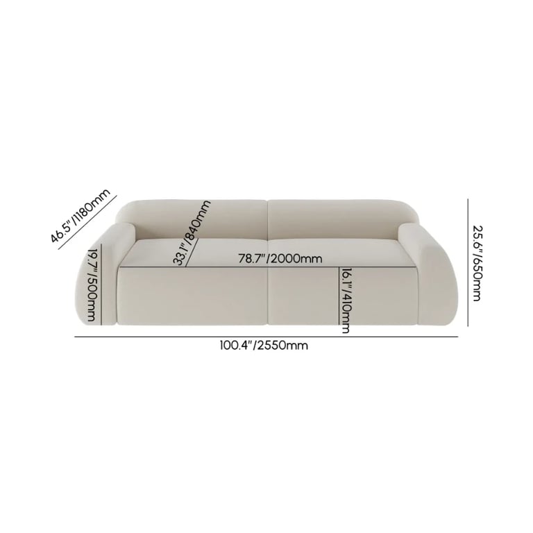 Picture of Lunea Cloud Sofa – Modular 3-Seater with Natural Wood Base